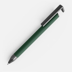 Ручка шариковая Standic Soft Touch с подставкой для телефона, зеленая