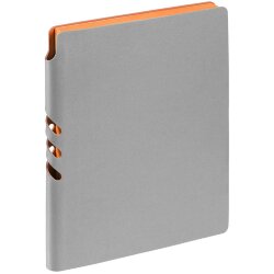 Ежедневник Flexpen, недатированный, серебристо-оранжевый, с белым блоком